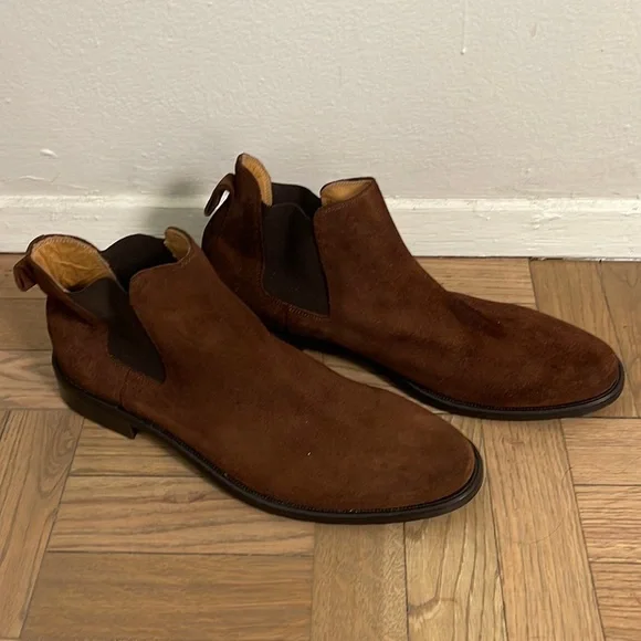 Johnston & Murphy  Suede Captoe Chelsea Ankle Boots US 11.5 M 1850 Mend Brown Johnston murphy 1850 chelsea - Gem main image 3